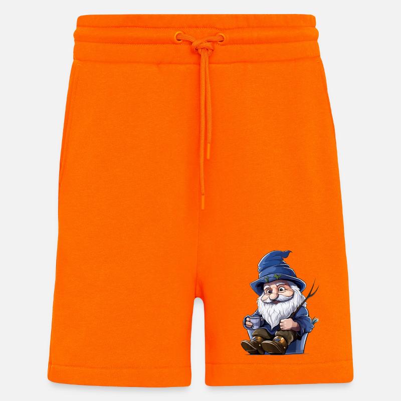 Blauer Waldgnom mit Becher - Shorts - made by SPREAD - SUNSET ORANGE