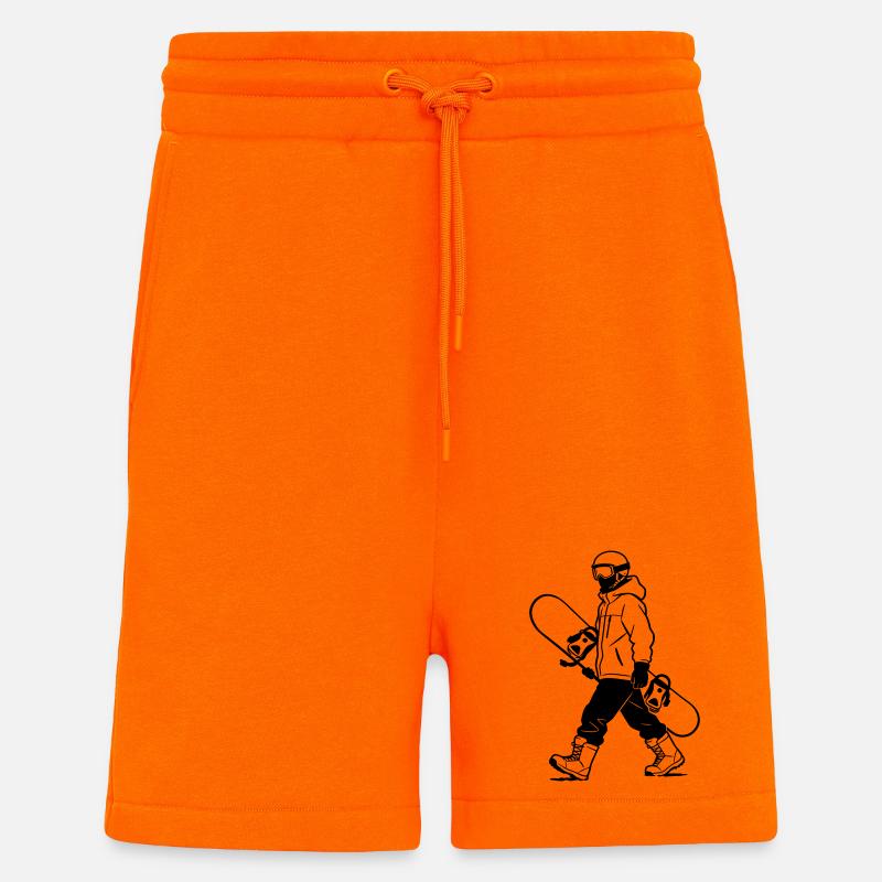 Snowboardeur - Short bio décontracté fabriqué en UE - SUNSET ORANGE