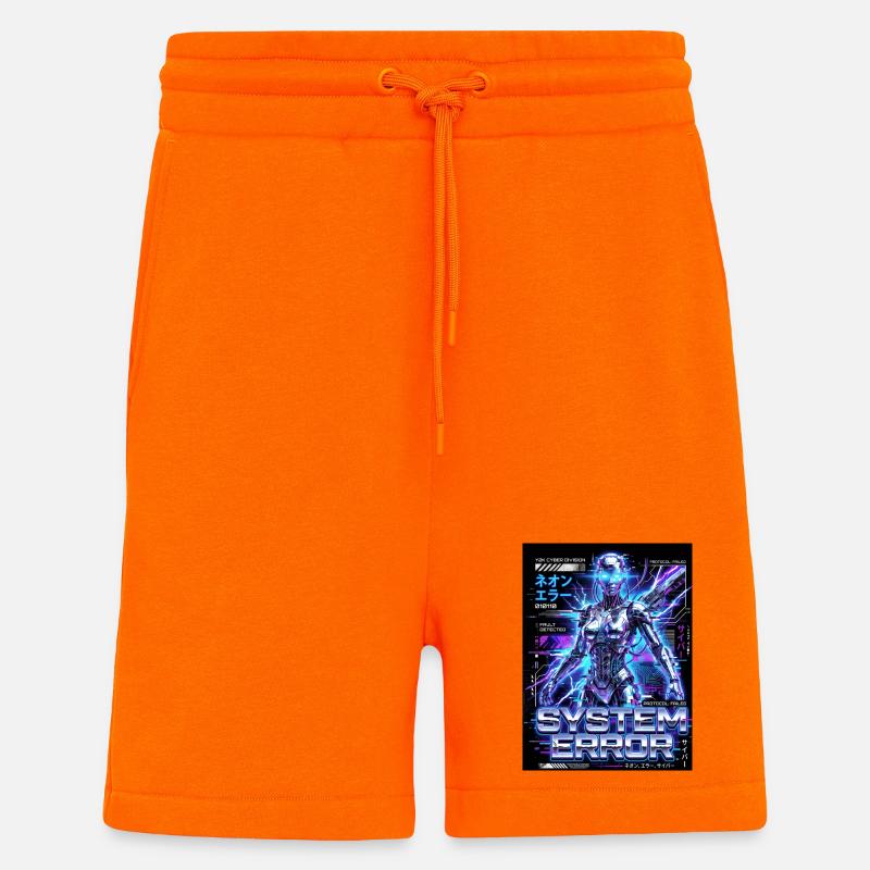 System Error Neon Cyborg - Shorts - made by SPREAD - SUNSET ORANGE