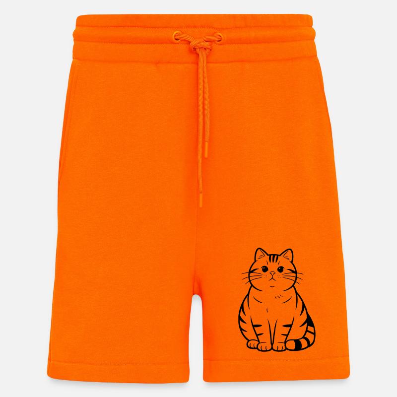 fat cute cat - Shorts - made by SPREAD - SUNSET ORANGE