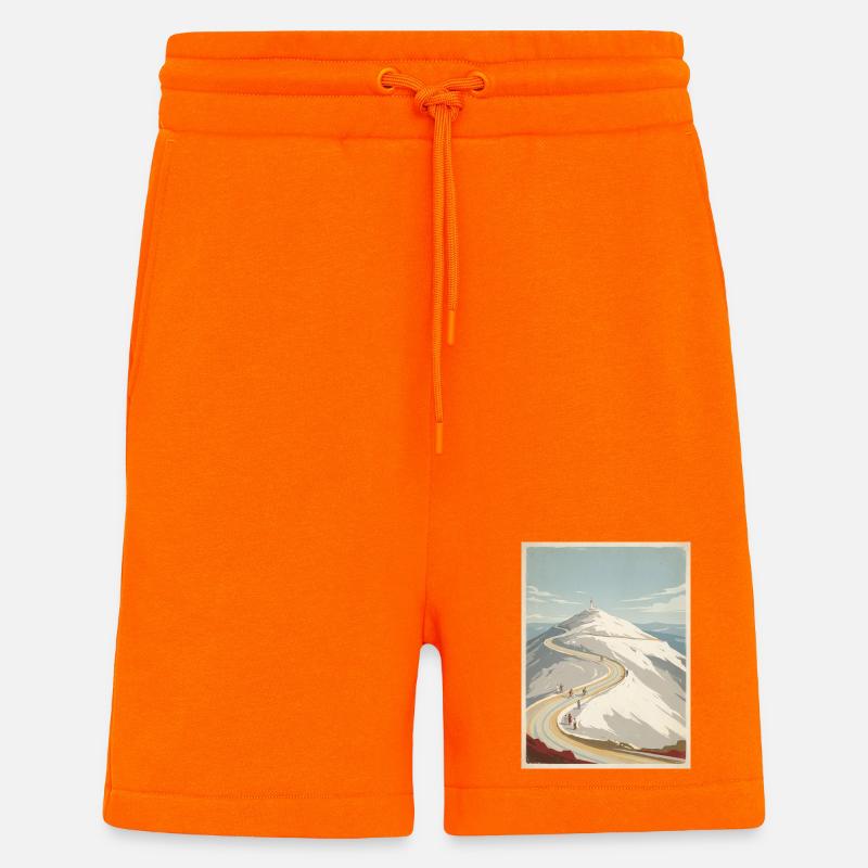 Ventoux Summit Road — Cycling Memory - Shorts - made by SPREAD - SUNSET ORANGE