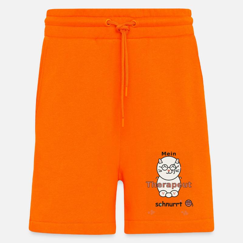 MEIN THERAPEUT SCHNURRT - Shorts - made by SPREAD - SUNSET ORANGE