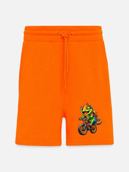 Caméléon à vélo - Short bio décontracté fabriqué en UE - SUNSET ORANGE