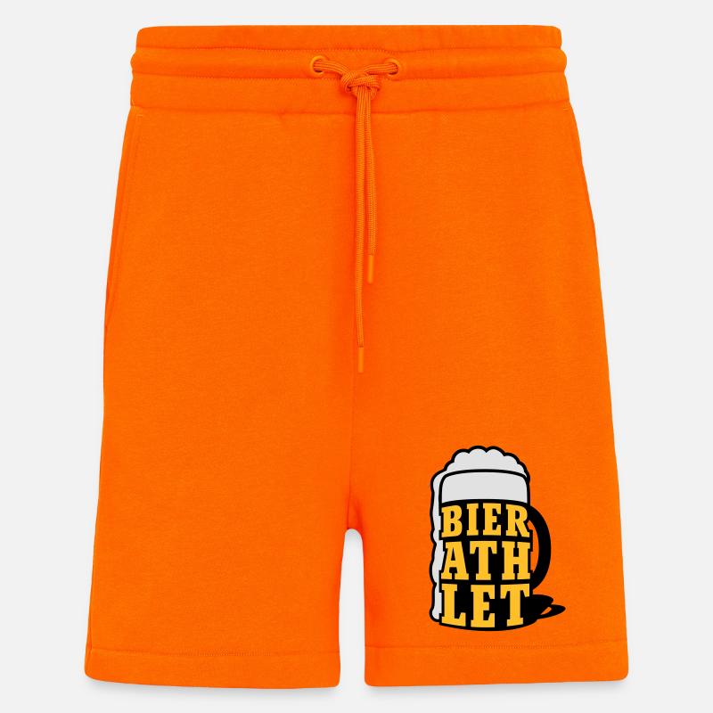 Bierathlet | Beer | Bier - Short bio décontracté fabriqué en UE - SUNSET ORANGE
