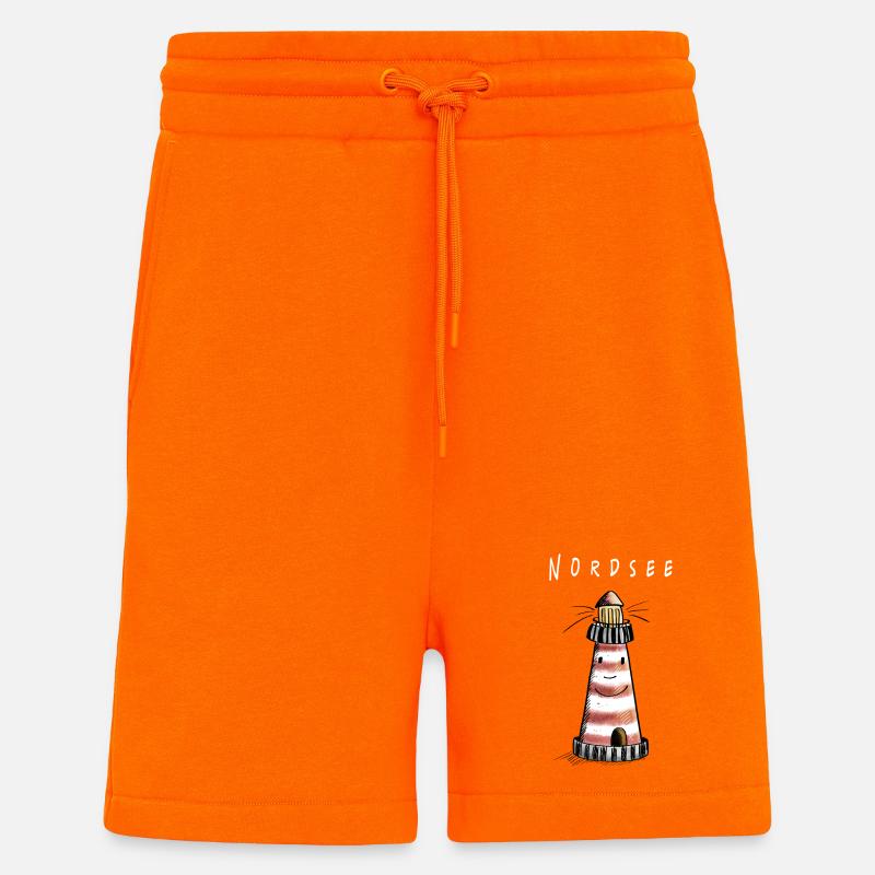 Lustiger Nordsee Leuchtturm Comic - Shorts - made by SPREAD - SUNSET ORANGE
