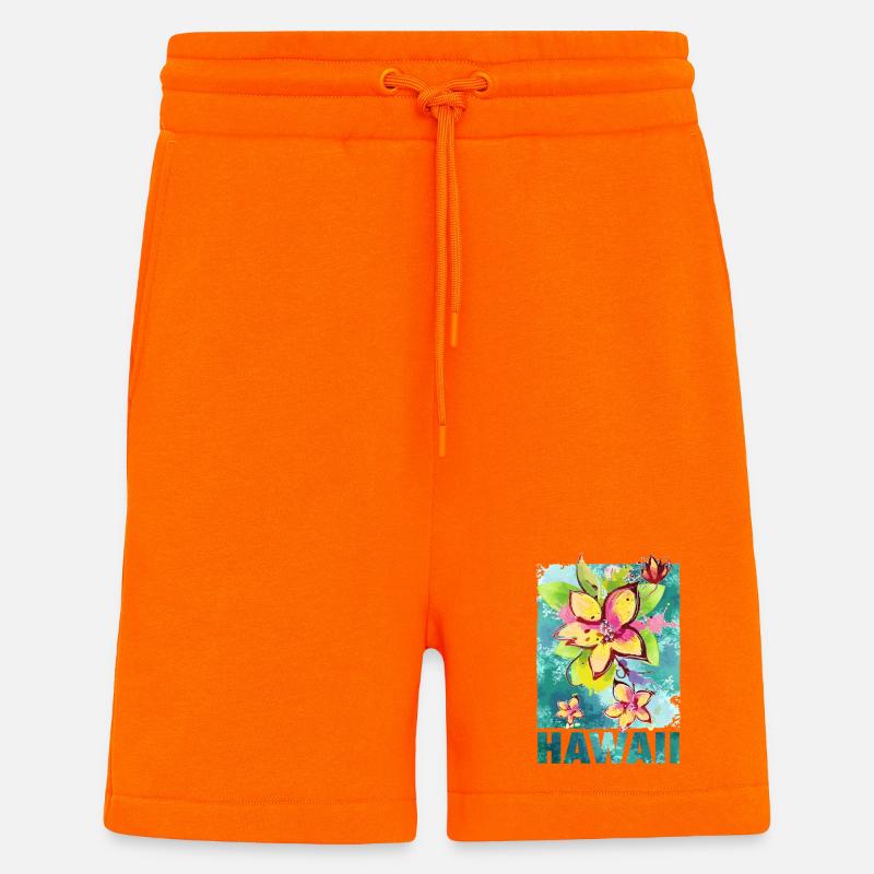 Hawaii Blume Orchidee Aloha - Shorts - made by SPREAD - SUNSET ORANGE