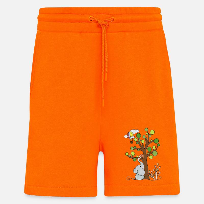Elephant under the tree - Shorts - made by SPREAD - SUNSET ORANGE