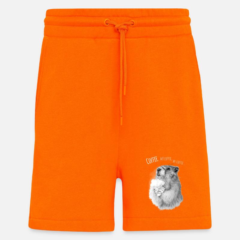 Plaisir de hamster au café - Short bio décontracté fabriqué en UE - SUNSET ORANGE