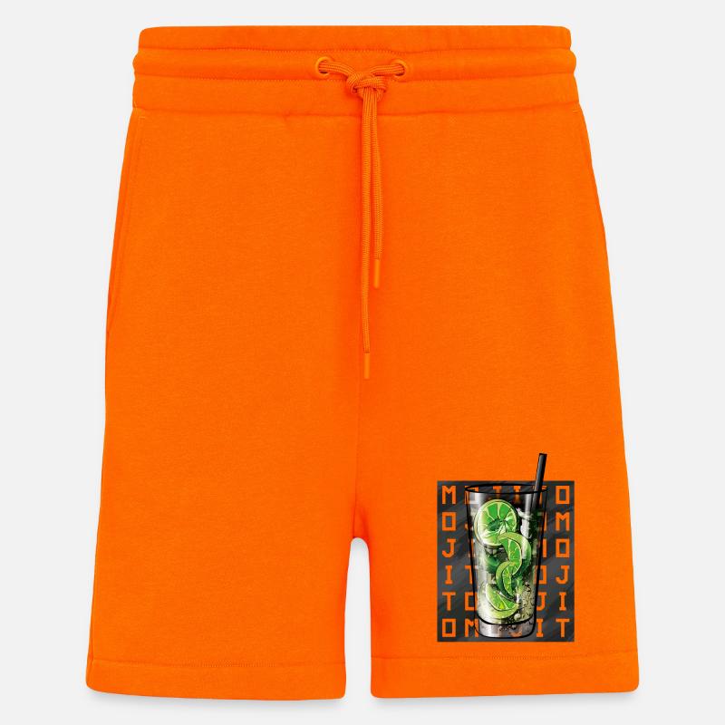 Mojito carré écriture - Short bio décontracté fabriqué en UE - SUNSET ORANGE