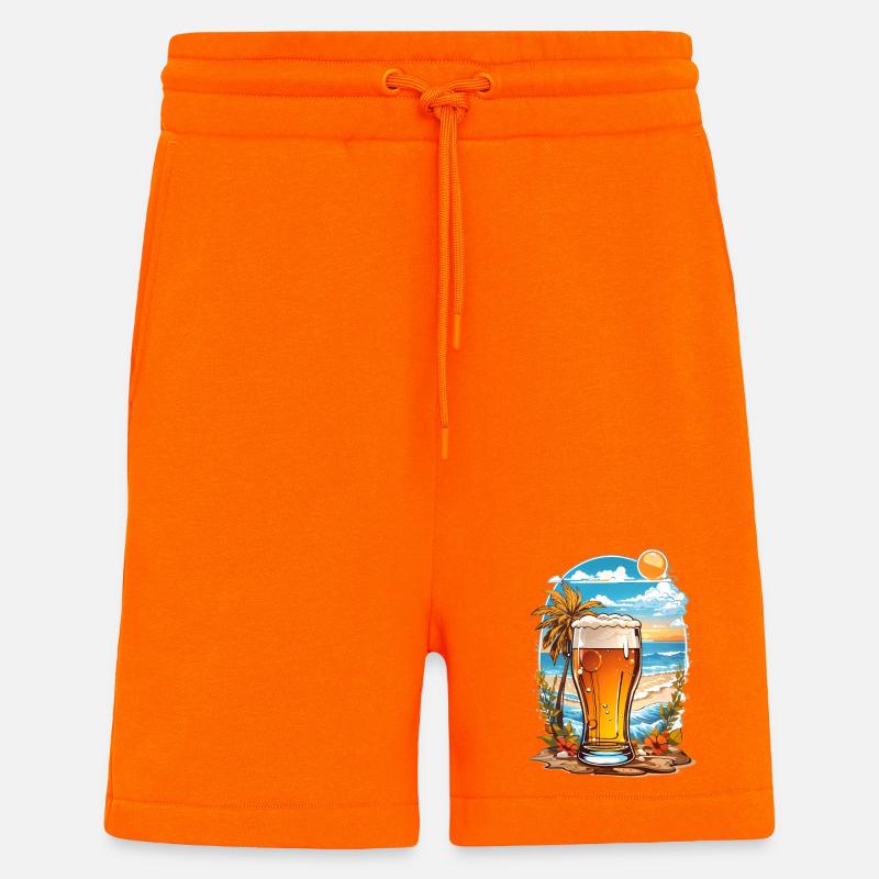 Bière de plage - Short bio décontracté fabriqué en UE - SUNSET ORANGE