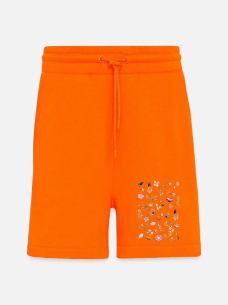 Aquarell Blumen auf Schwarz - Shorts - made by SPREAD - SUNSET ORANGE