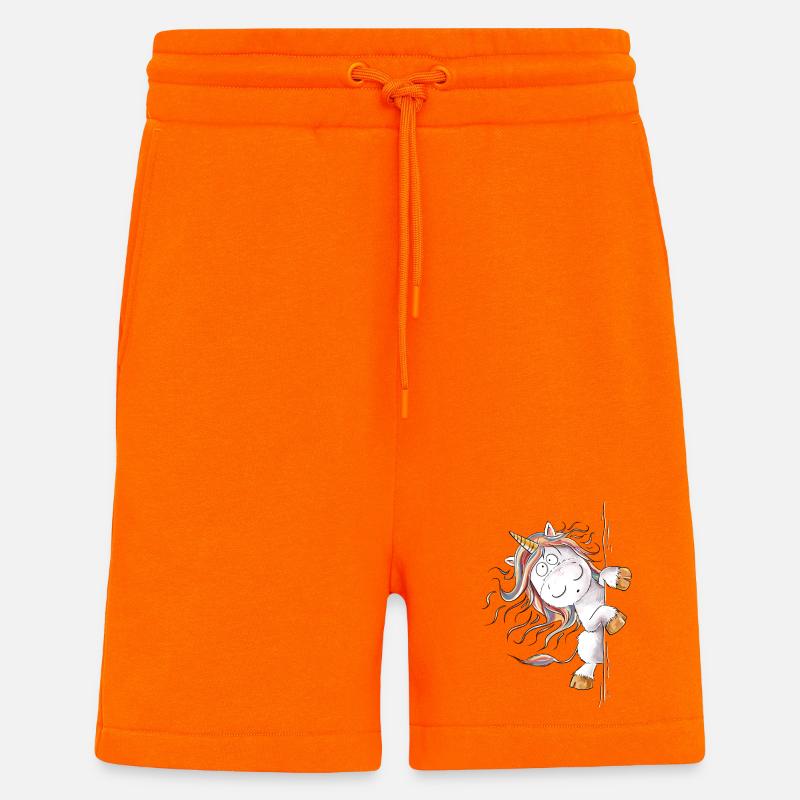 Drolliges Regenbogen Einhorn Fantasy - Shorts - made by SPREAD - SUNSET ORANGE