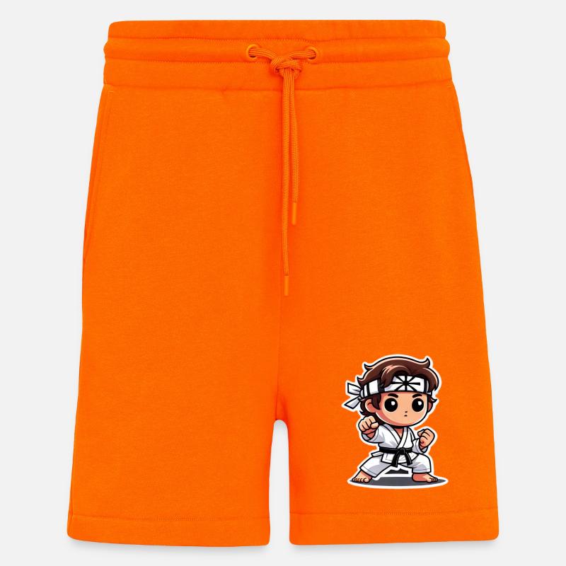 Kriegerkind in traditioneller Kampfposition - Shorts - made by SPREAD - SUNSET ORANGE