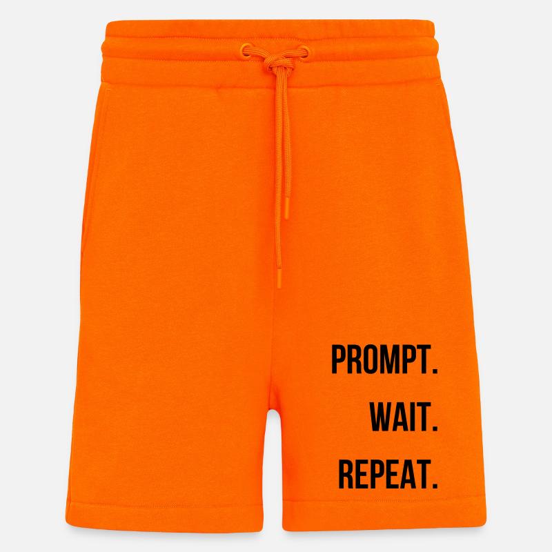 Prompt. Attendre. Répéter. - Short bio décontracté fabriqué en UE - SUNSET ORANGE