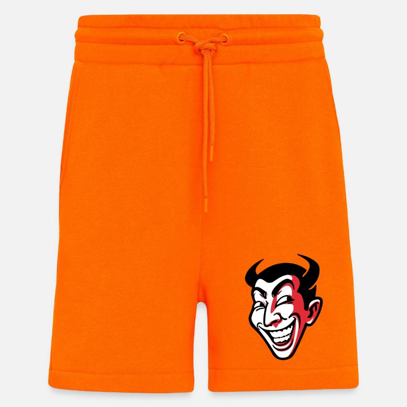 Expressive Smiling Comic Face Design - Shorts - made by SPREAD - SUNSET ORANGE