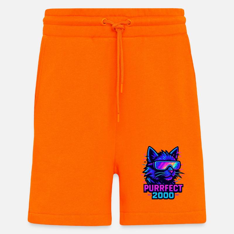 Neon Katze Purrfect 2000 Design - Shorts - made by SPREAD - SUNSET ORANGE
