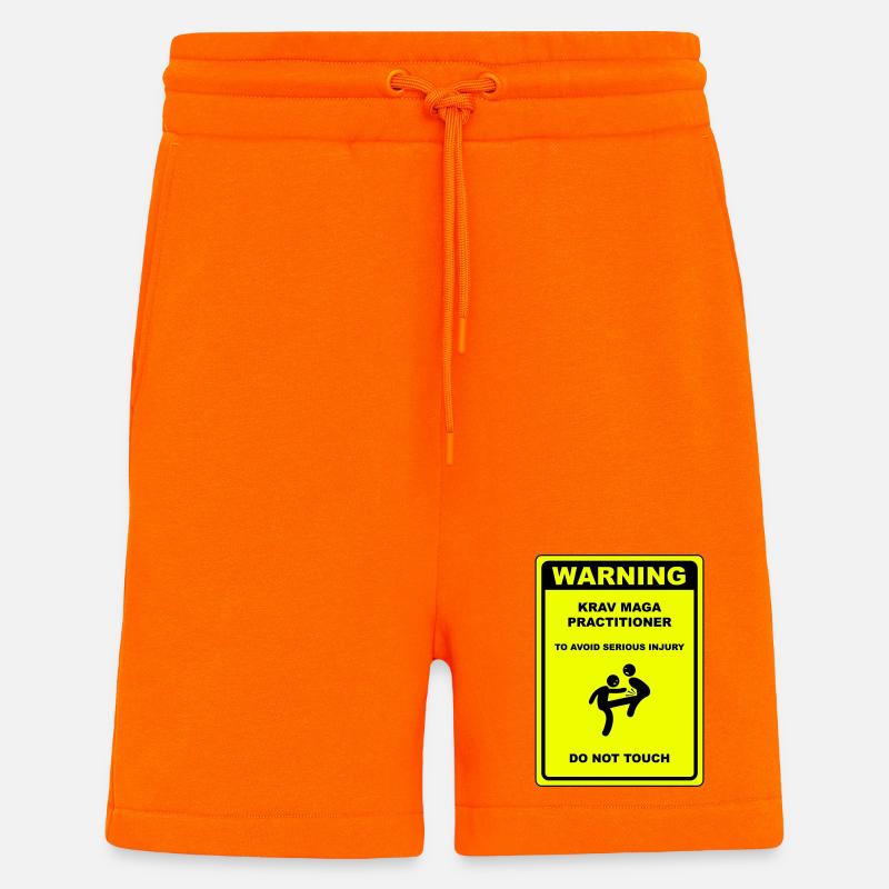 Warning! Krav Maga practitioner! - Shorts - made by SPREAD - SUNSET ORANGE