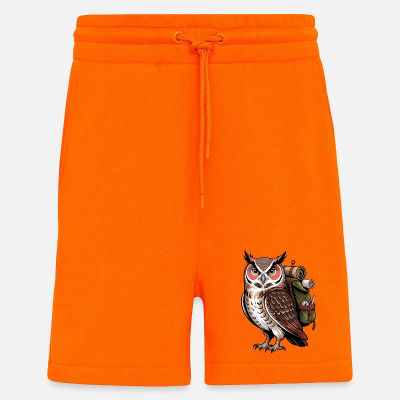 Eagle owl with backpack - Shorts - made by SPREAD - SUNSET ORANGE