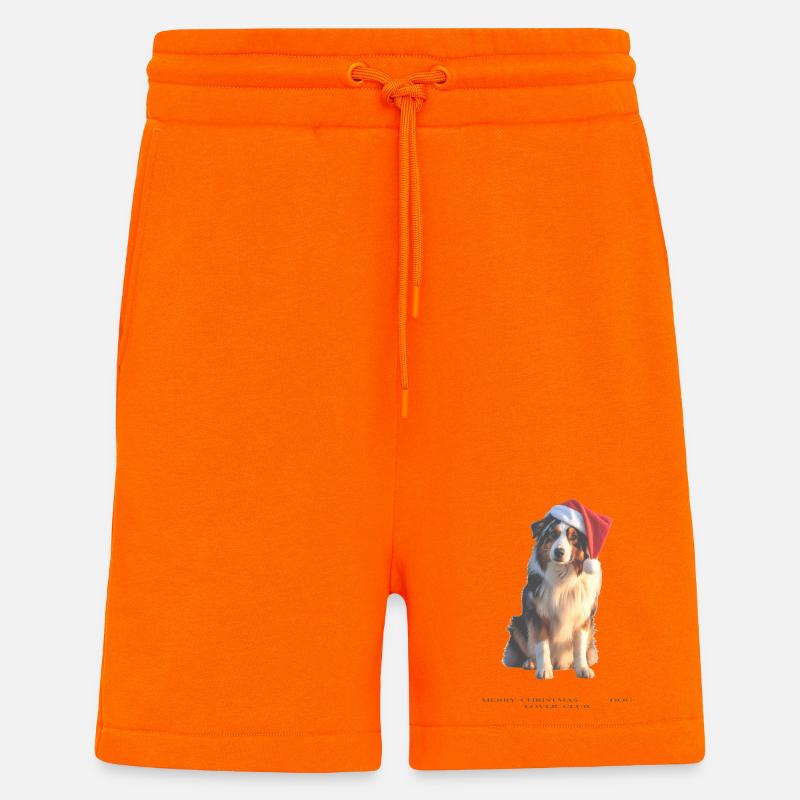 Boder Collie Weihnachts-Hund im Santa-Hut - Shorts - made by SPREAD - SUNSET ORANGE