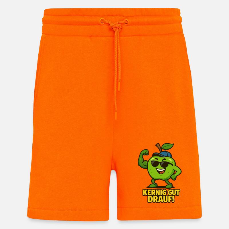 Apfel - kernig gut drauf Karikatur  - Shorts - made by SPREAD - SUNSET ORANGE