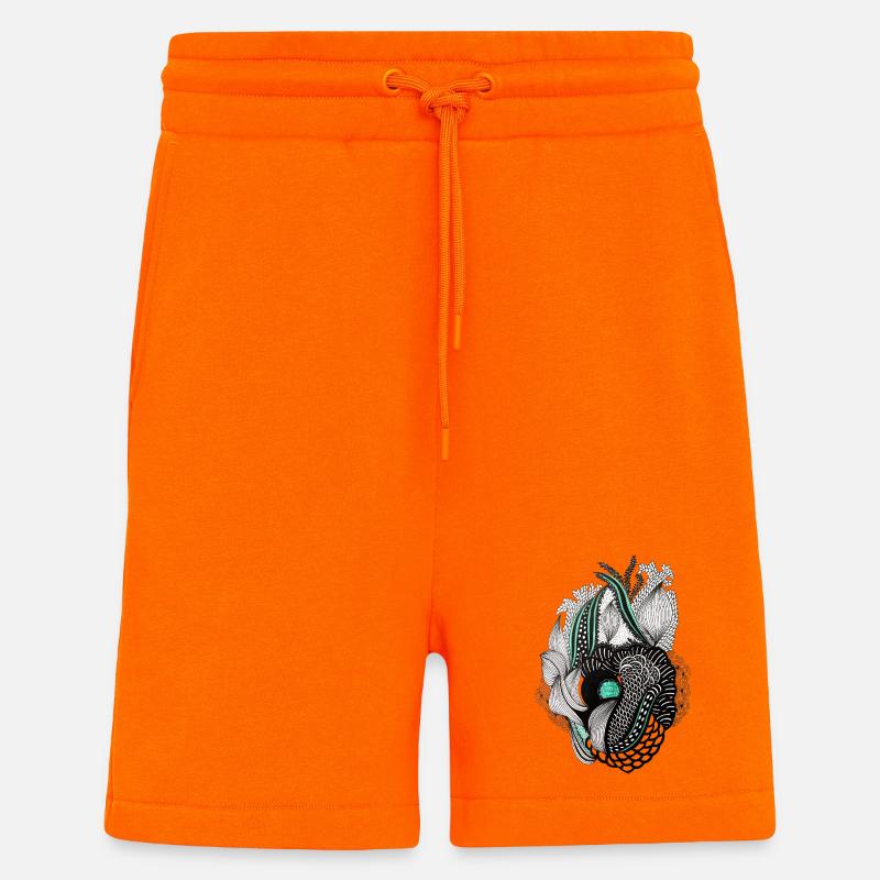 Flüstern der Teal-Blüten - Shorts - made by SPREAD - SUNSET ORANGE