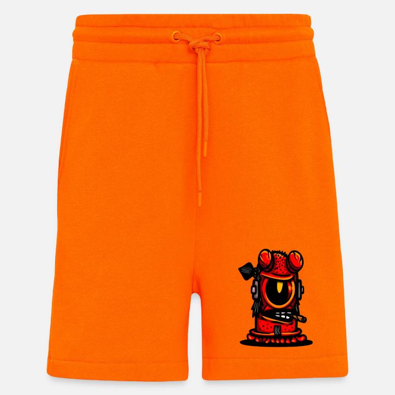 Red Devil Cigar Caricature - Shorts - made by SPREAD - SUNSET ORANGE