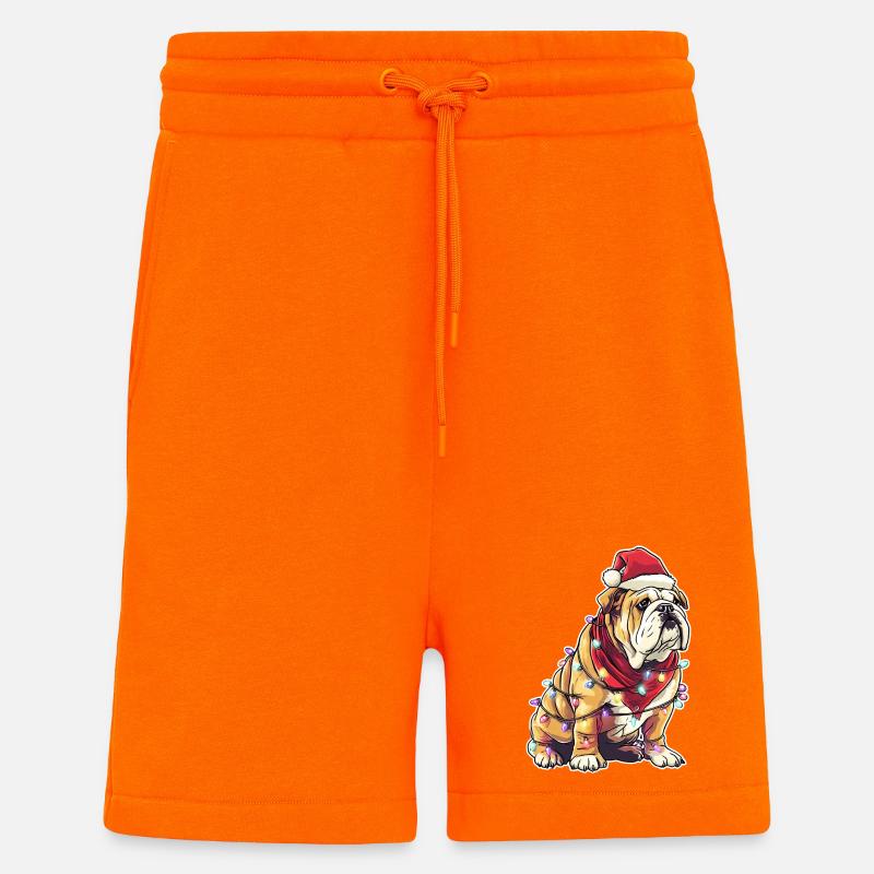 Bouledogue anglais de Noël - Short bio décontracté fabriqué en UE - SUNSET ORANGE