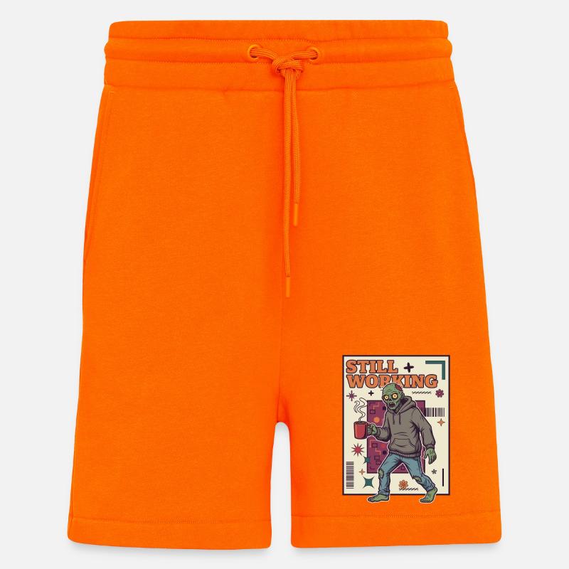 Noch am Arbeiten Zombie Kaffee-Kraft - Shorts - made by SPREAD - SUNSET ORANGE