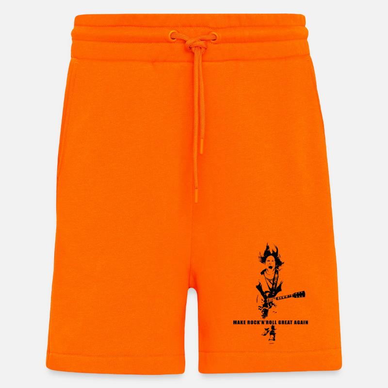 Make Rock'n'Roll Great Again - Short bio décontracté fabriqué en UE - SUNSET ORANGE
