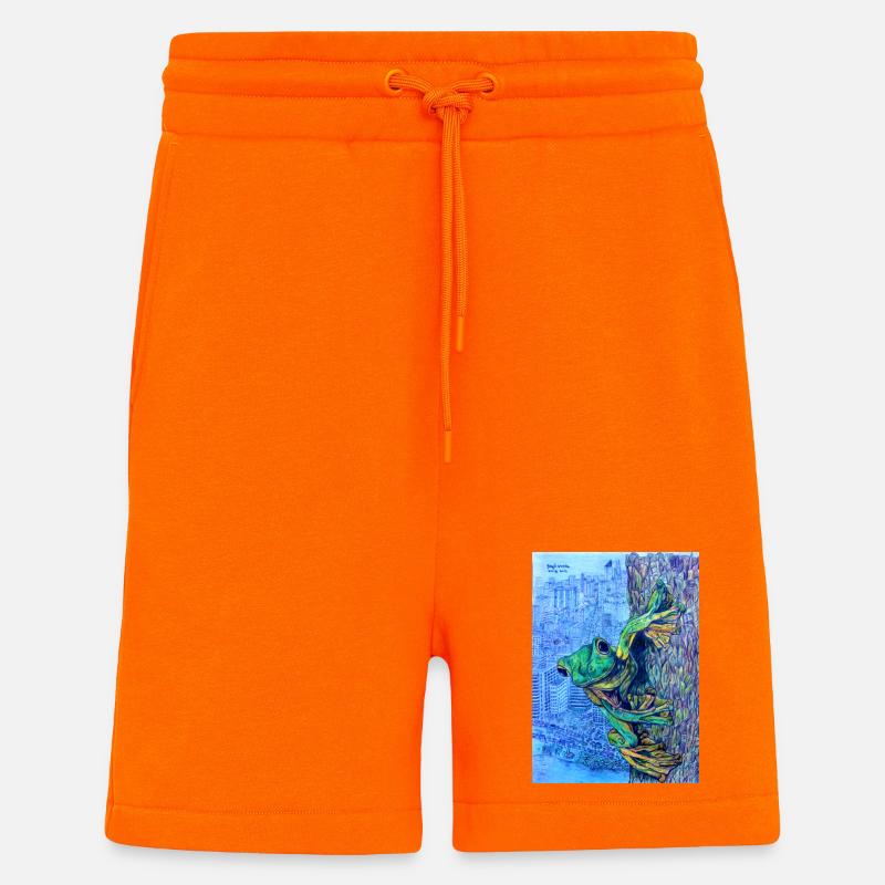 Frosch auf Baum mit Stadtansicht - Shorts - made by SPREAD - SUNSET ORANGE