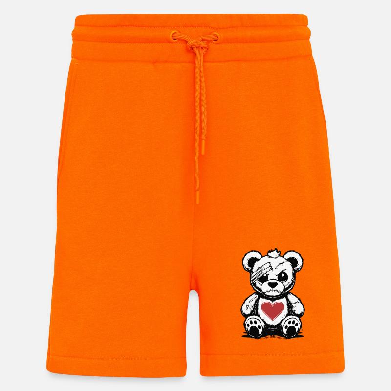 Grumpy Teddy with a good Heart - Shorts - made by SPREAD - SUNSET ORANGE