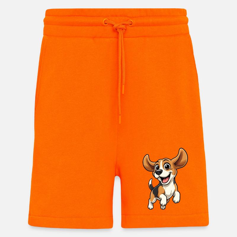 Joyeux saut de beagle - Short bio décontracté fabriqué en UE - SUNSET ORANGE