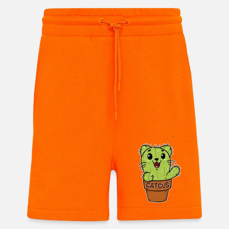 Cat Cactus Kitten Cacti - Shorts - made by SPREAD - SUNSET ORANGE