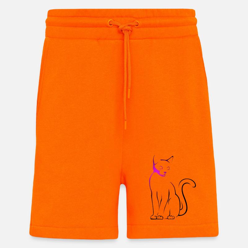 Pink Cat - Short bio décontracté fabriqué en UE - SUNSET ORANGE