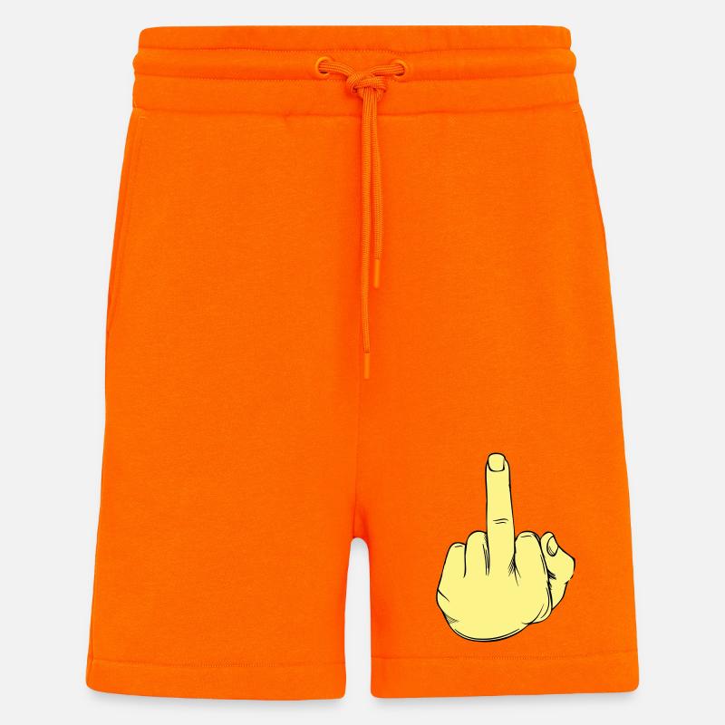 Illustration au doigt puant - Short bio décontracté fabriqué en UE - SUNSET ORANGE