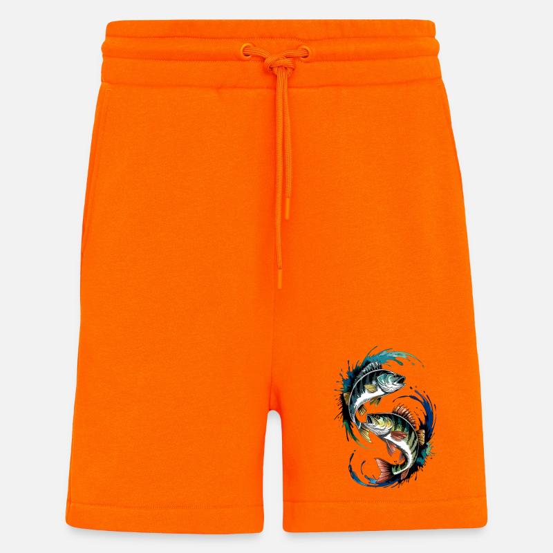 Pêche à la perche - Short bio décontracté fabriqué en UE - SUNSET ORANGE