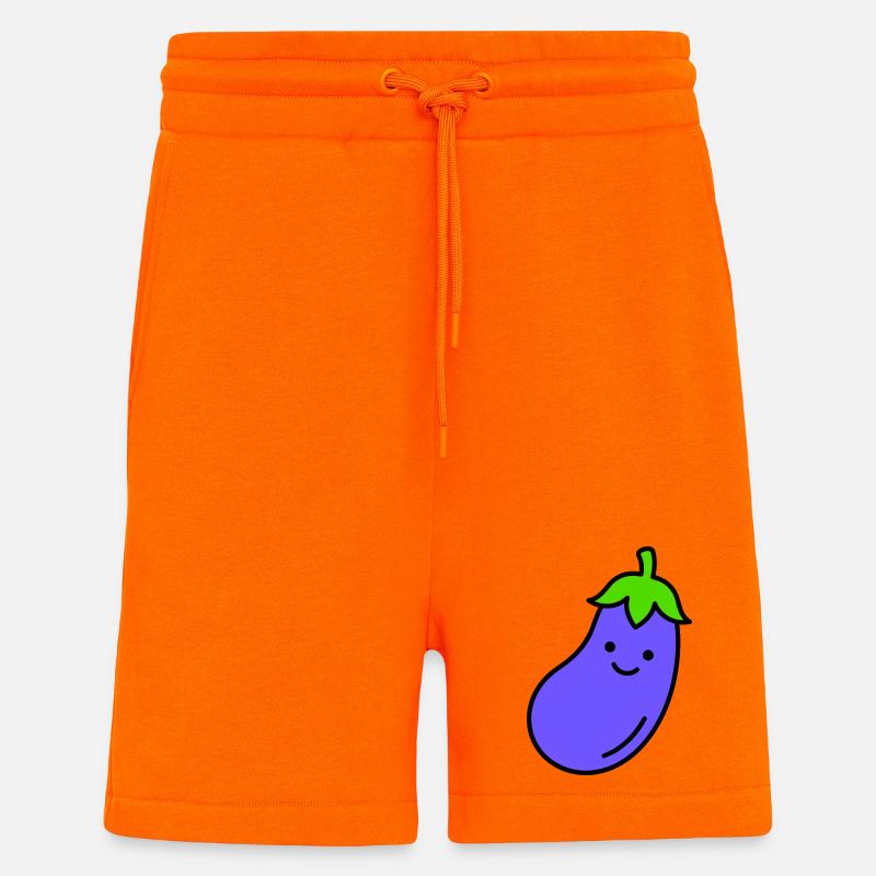 aubergine - Short bio décontracté fabriqué en UE - SUNSET ORANGE