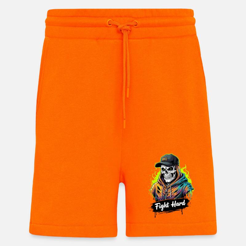 FIGHT HARD - Short bio décontracté fabriqué en UE - SUNSET ORANGE