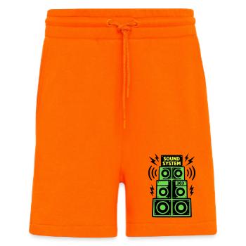 Sound System Speaker Techno Festival DJ - Shorts - made by SPREAD - SUNSET ORANGE - Front