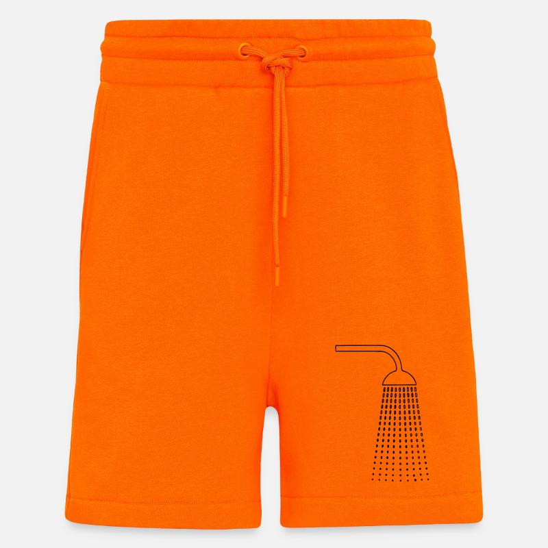 Dessins de douche - Short bio décontracté fabriqué en UE - SUNSET ORANGE