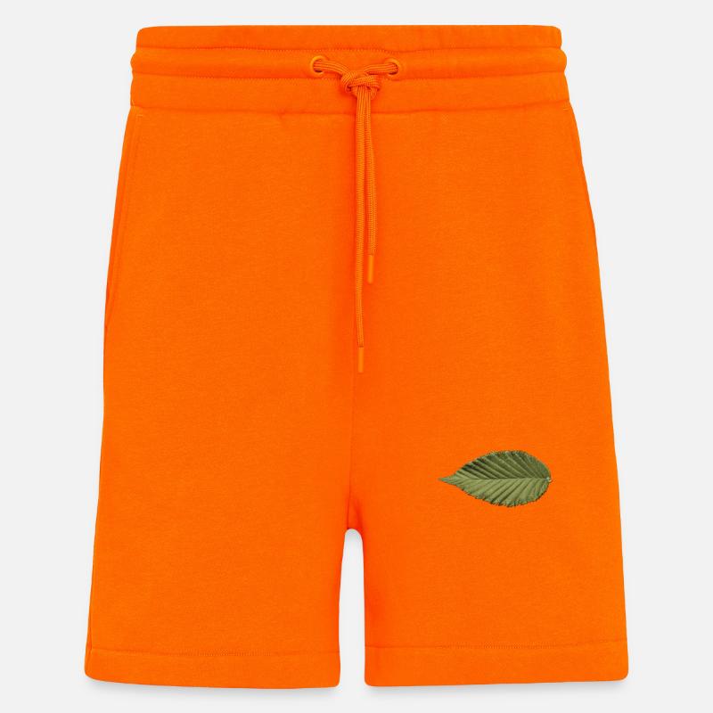 Leaf Structure Olive Green Pattern - Shorts - made by SPREAD - SUNSET ORANGE