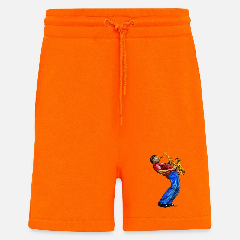 Saksofonist - Short bio décontracté fabriqué en UE - SUNSET ORANGE