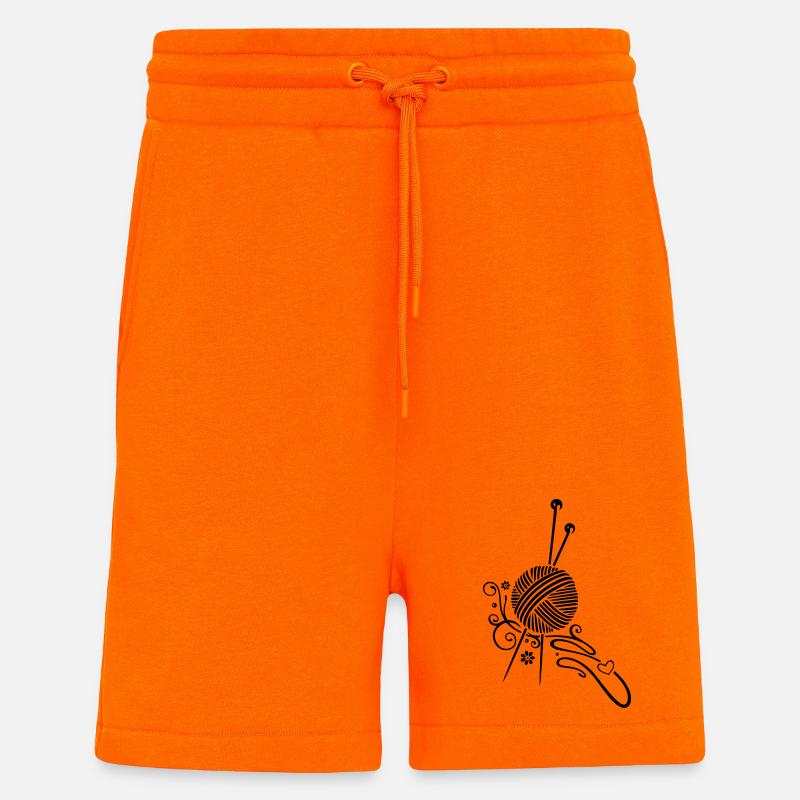 Stricken, Handarbeiten, Stricknadeln Wolle - Shorts - made by SPREAD - SUNSET ORANGE