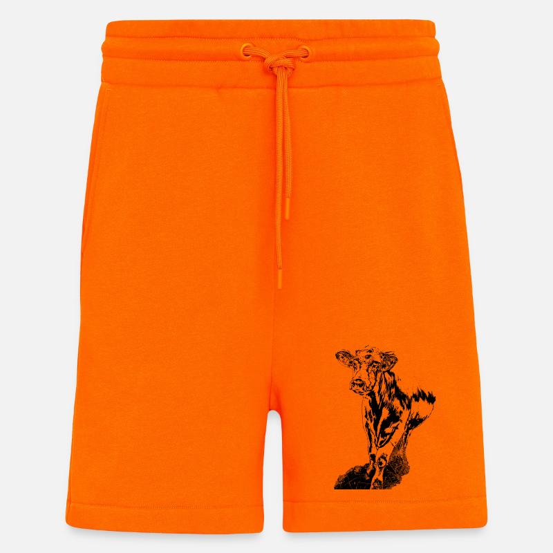 Kuh schwarz weiß Comic - Shorts - made by SPREAD - SUNSET ORANGE