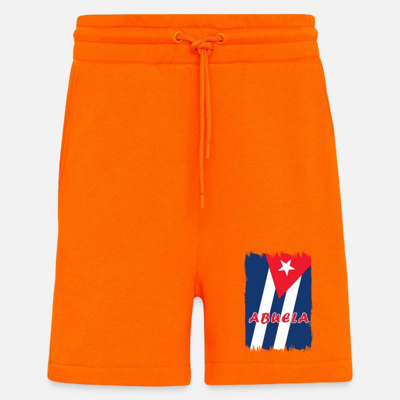 Drapeaux de grand-mère de Cuba - Short bio décontracté fabriqué en UE - SUNSET ORANGE