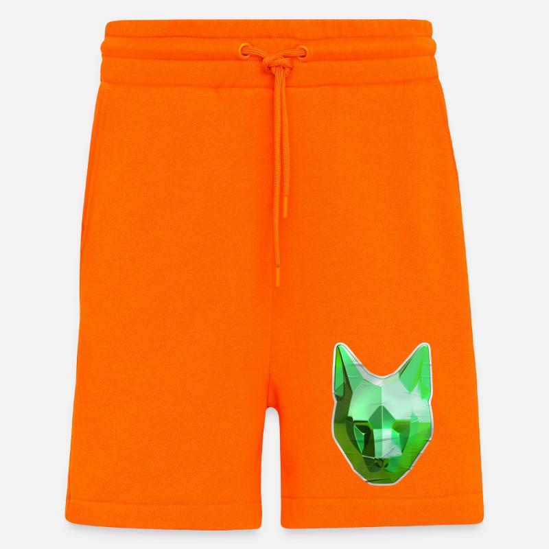 Chat Cristal Vert - Short bio décontracté fabriqué en UE - SUNSET ORANGE