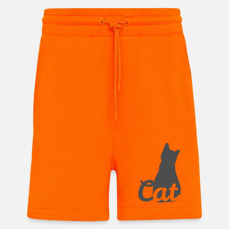 Katzen-Silhouette mit Cat-Text - Shorts - made by SPREAD - SUNSET ORANGE