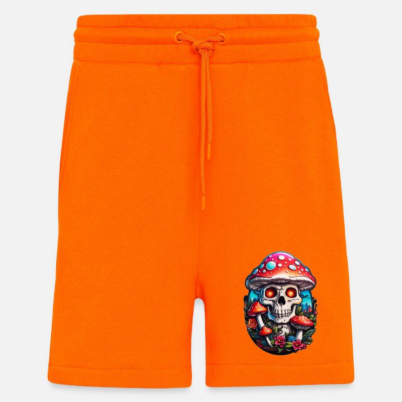 Skull Toadstool - Shorts - made by SPREAD - SUNSET ORANGE