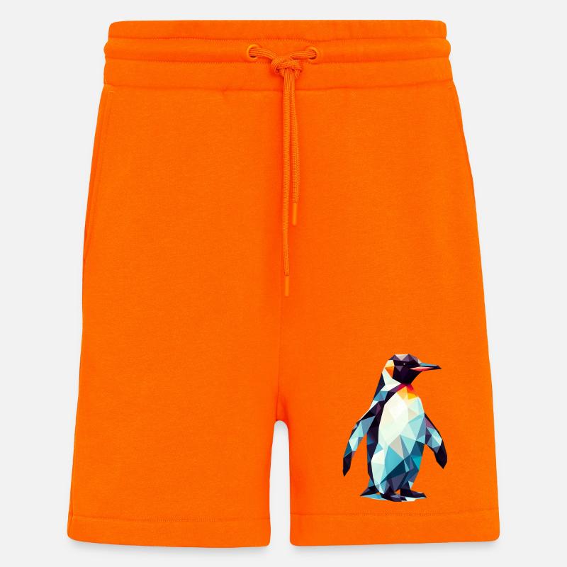 Pingouin polygonal - Short bio décontracté fabriqué en UE - SUNSET ORANGE