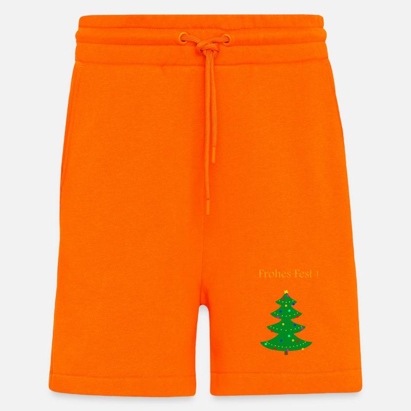 Arbre de Noël Joyeux Noël - Short bio décontracté fabriqué en UE - SUNSET ORANGE